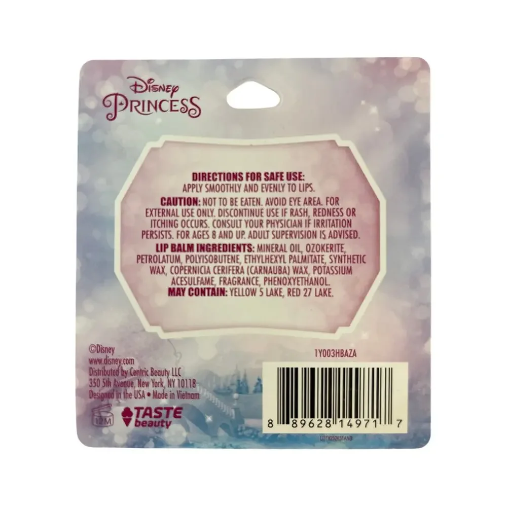 Disney Princesses 3-Pack Lip Balm Cherry, Lemonade, Raspberry Christmas Birthday